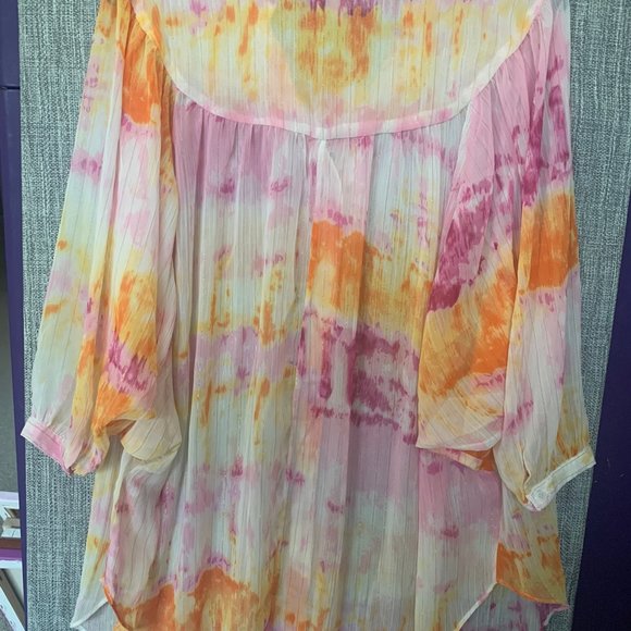 Badgley Mischka Women's Sheer Blouse Medium - Picture 10 of 14